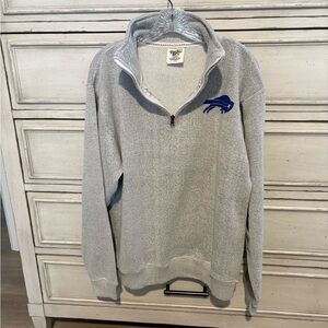 Buffalo Bills Gray Quarter Sweater with Blue Accent